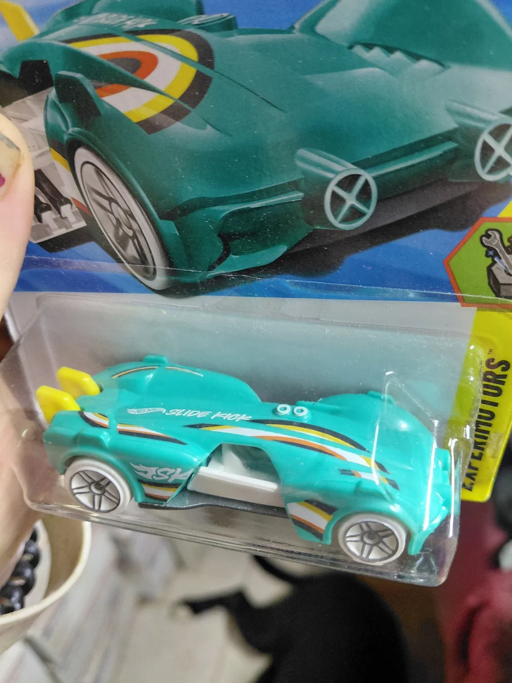 teal Hot Wheels Slide Kick from the 2025 Experimotors series (1/10, #116/250)